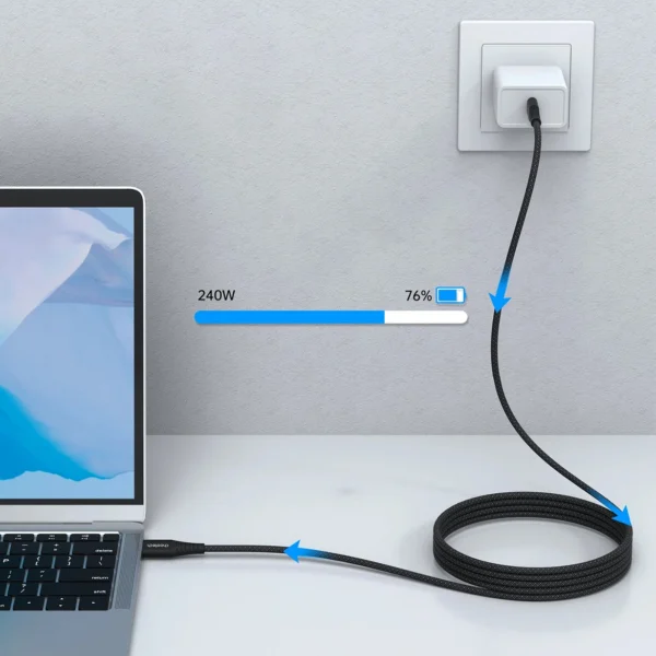 Choetech XCC-1051 magnetic USB-C / USB-C PD 3.1 cable 240W 1.8m - blackeng