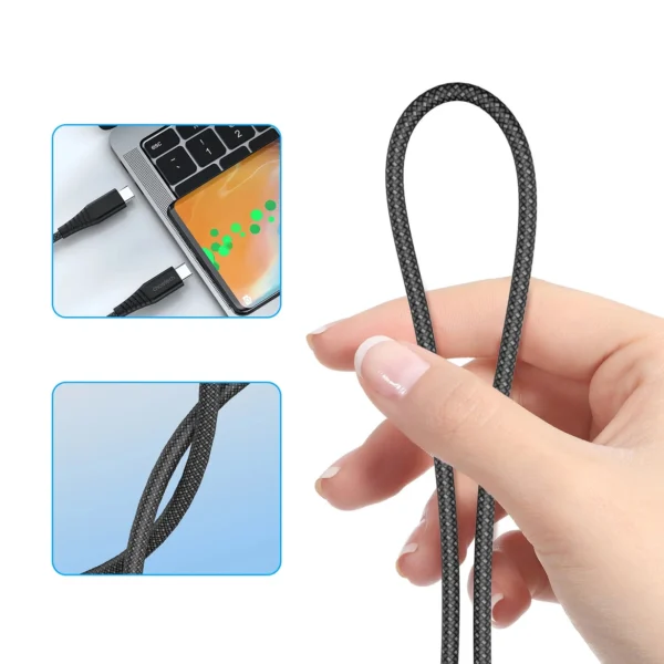 Choetech XCC-1051 magnetic USB-C / USB-C PD 3.1 cable 240W 1.8m - blackeng