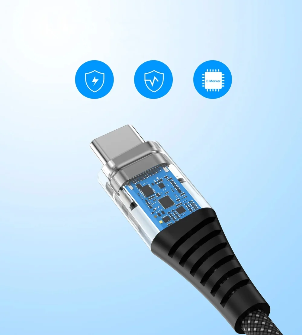 Choetech XCC-1051 magnetic USB-C / USB-C PD 3.1 cable 240W 1.8m - blackeng