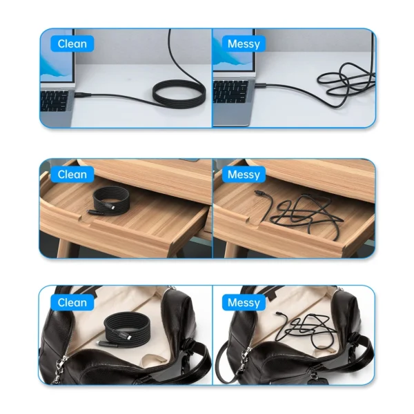 Choetech XCC-1051 magnetic USB-C / USB-C PD 3.1 cable 240W 1.8m - blackeng