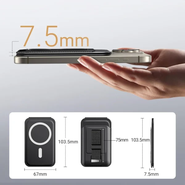 Ugreen Magnetic Wallet 45166 magnetic MagSafe with stand and finger holder - blackeng