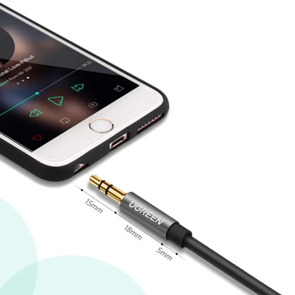 Ugreen AV118 10538 cable 3.5 mm mini jack (male) / 3.5 mm mini jack (female) 5m - silvereng