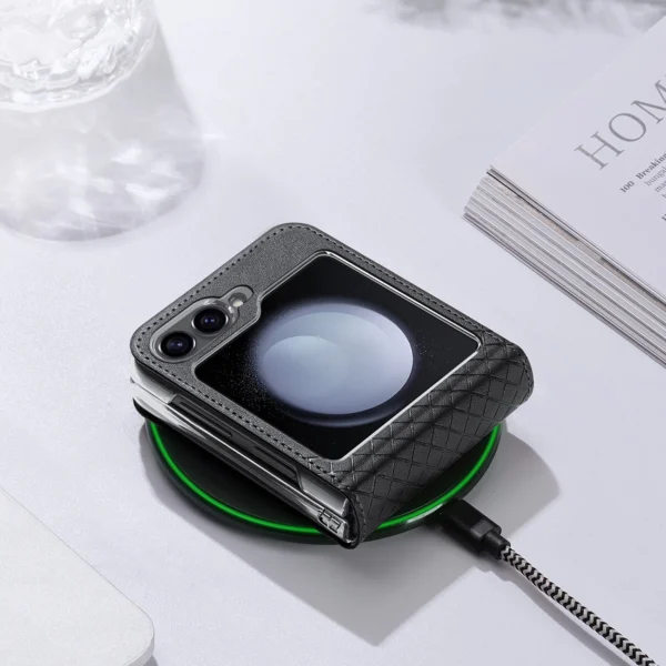 Dux Ducis Brill leather case for Samsung Galaxy Z Flip 6 - blackeng