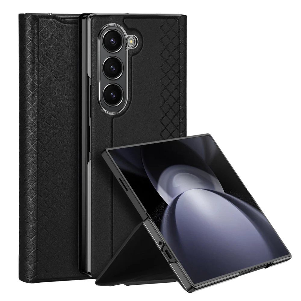 Dux Ducis Brill leather case for Samsung Galaxy Z Fold 6 with flap and card slot - blackeng