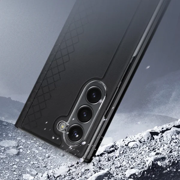 Dux Ducis Brill leather case for Samsung Galaxy Z Fold 6 with flap and card slot - blackeng