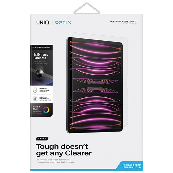 Uniq Optix Clear tempered glass with applicator for iPad Pro 11" 2024eng