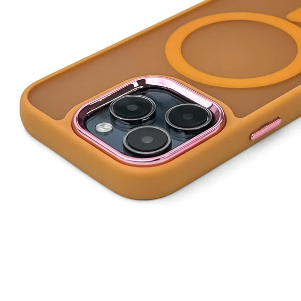 Magnetic Collection MagSafe iPhone 16 Pro Case - Orangeeng