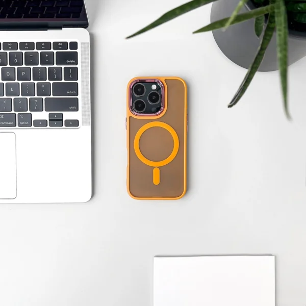 Magnetic Collection MagSafe iPhone 16 Pro Case - Orangeeng