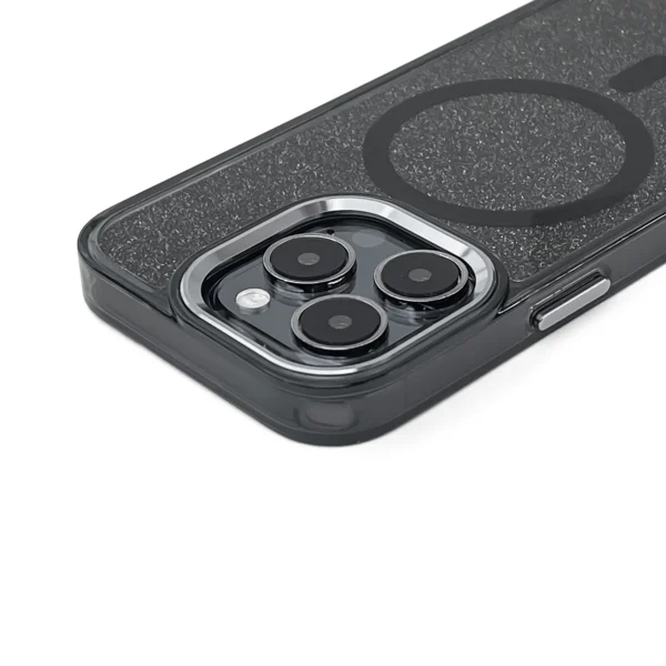 Glitter Case MagSafe for iPhone 16 - black with glittereng
