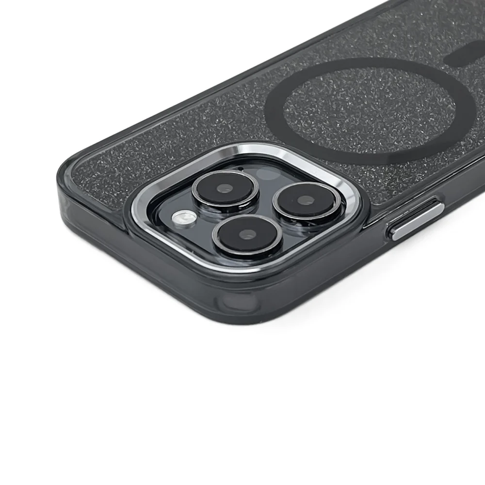Glitter Case MagSafe for iPhone 16 Plus - black with glittereng