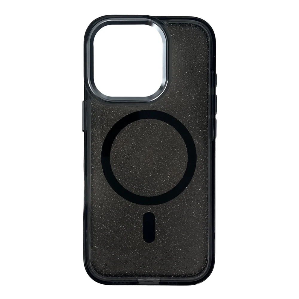 Glitter Case MagSafe for iPhone 16 Pro - black with glittereng