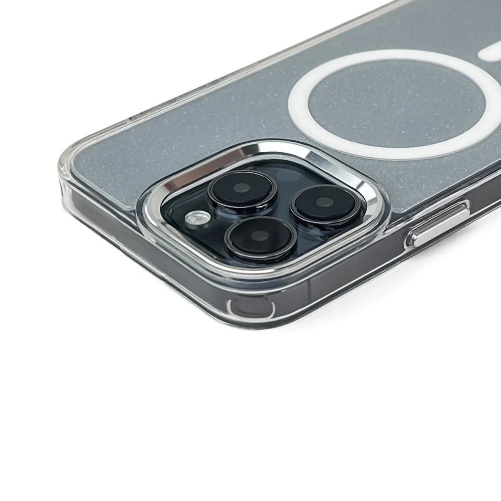 Glitter Case MagSafe for iPhone 16 - white with glittereng