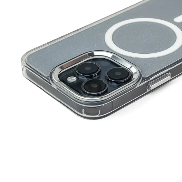 Glitter Case MagSafe for iPhone 16 - white with glittereng