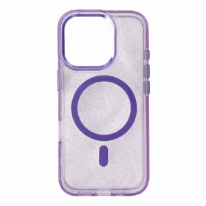 Glitter Case MagSafe for iPhone 16 Plus - purple with glittereng