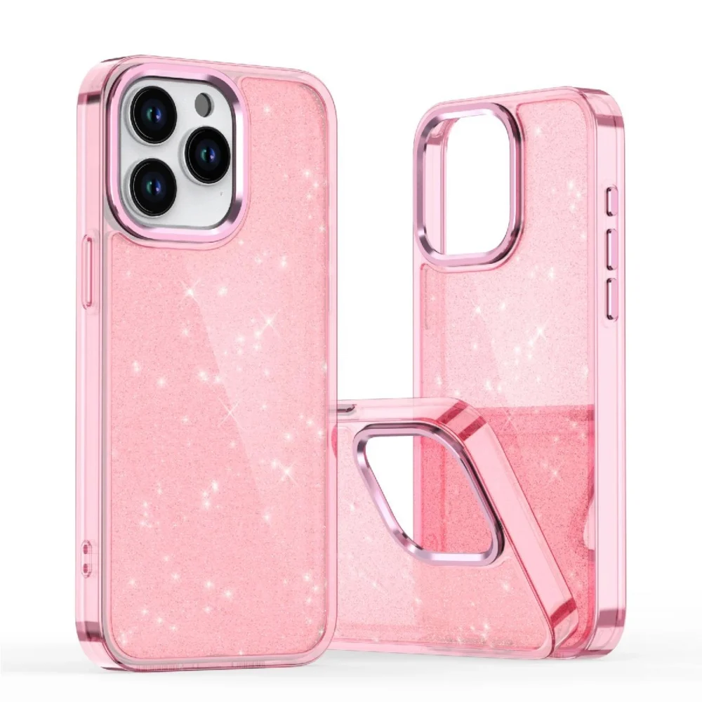Glitter Case for iPhone 16 Pro - pink with glittereng