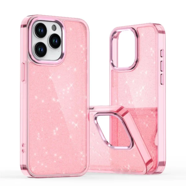 Glitter Case for iPhone 16 Pro - pink with glittereng