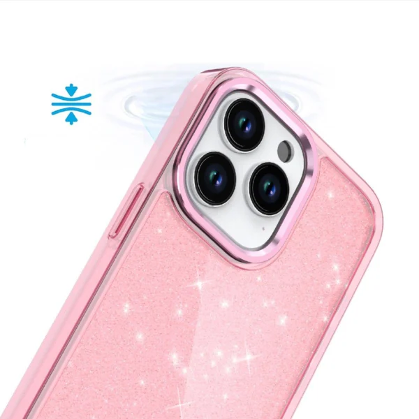 Glitter Case for iPhone 16 Pro - pink with glittereng