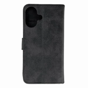 Leather Book Case for iPhone 16 - blackeng