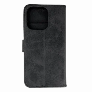 Leather Book Case for iPhone 16 Pro - blackeng