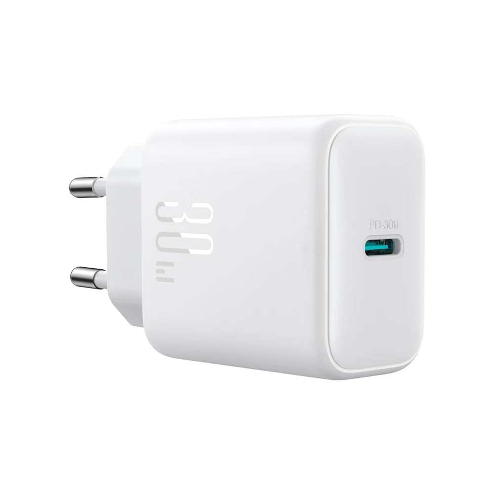 Joyroom JR-TCF24 USB-C PD 30W QC SFC network charger - white + 1m USB-C cableeng
