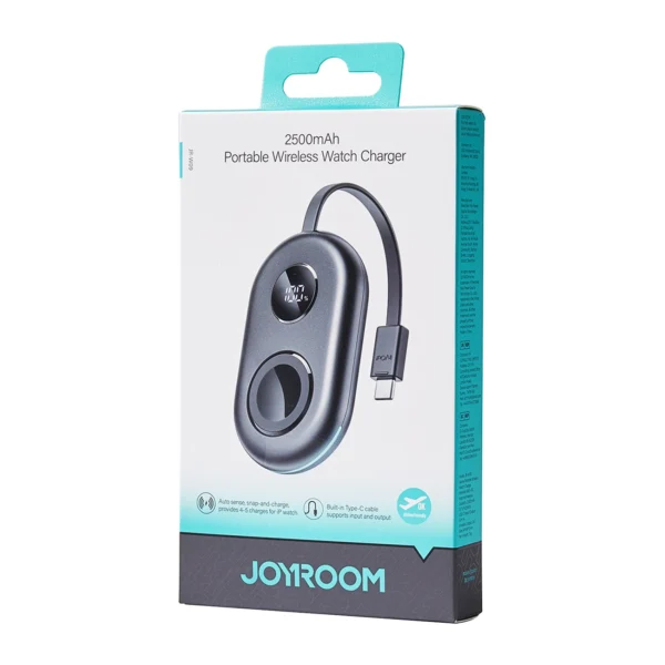 Joyroom JR-W09 3W Wireless Charging Power Bank with USB-C Cable for Apple Watch - Blackeng