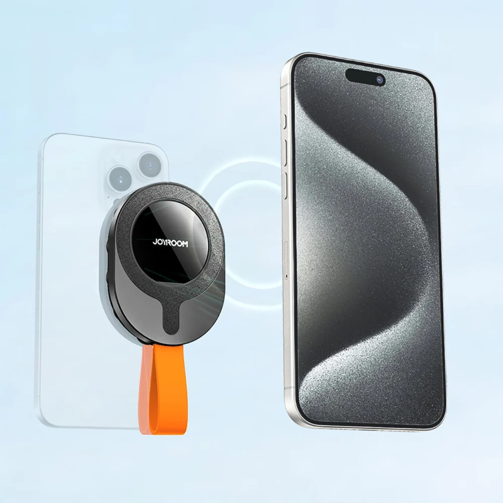 Joyroom JR-ZS393-S magnetic holder with suction cups for 4.7-7" phone - black and orangeeng