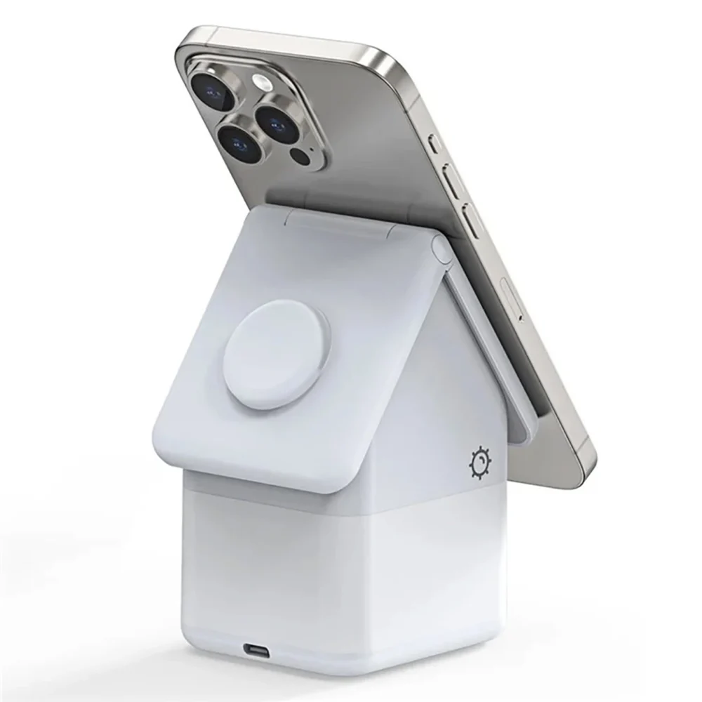 Duzzona W20 15W 4in1 inductive charger for iPhone / AirPods / Apple Watch with night lamp - whiteeng
