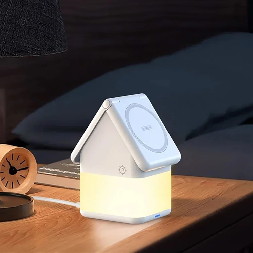 Duzzona W20 15W 4in1 inductive charger for iPhone / AirPods / Apple Watch with night lamp - whiteeng