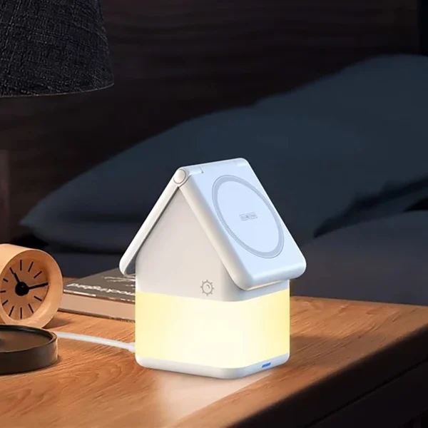 Duzzona W20 15W 4in1 inductive charger for iPhone / AirPods / Apple Watch with night lamp - whiteeng