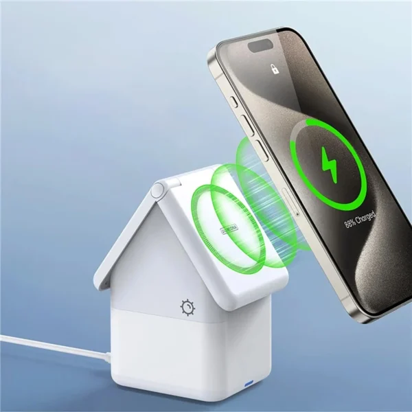 Duzzona W20 15W 4in1 inductive charger for iPhone / AirPods / Apple Watch with night lamp - whiteeng