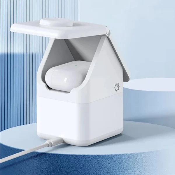 Duzzona W20 15W 4in1 inductive charger for iPhone / AirPods / Apple Watch with night lamp - whiteeng