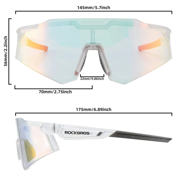 Rockbros SP291 photochromic UV400 cycling glasses - whiteeng