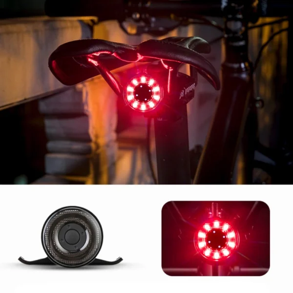 Rockbros Q1 rear bicycle light 7 colors LED + USB-C - USB-A cable - blackeng