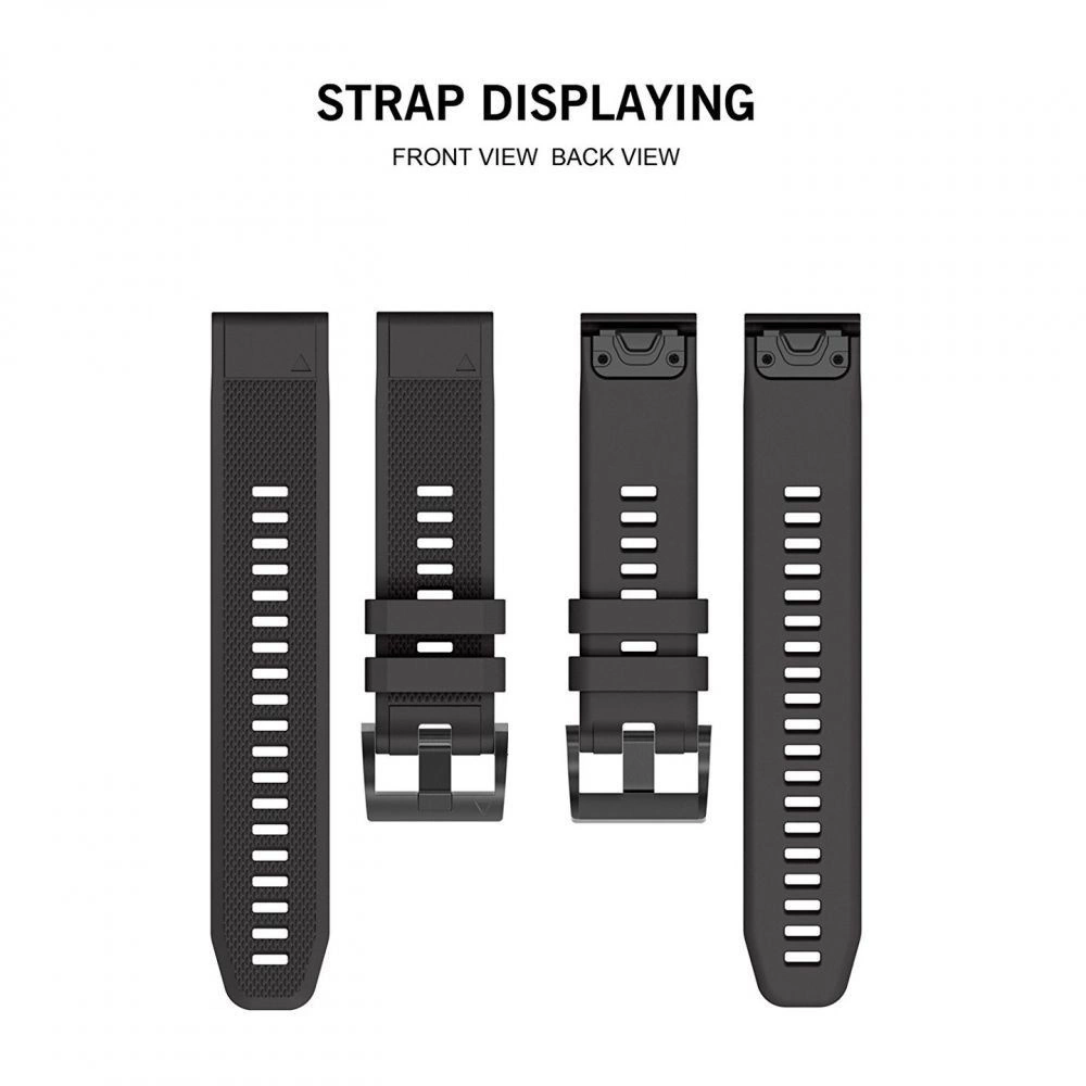 Tech-Protect Smooth Strap for Garmin Fenix 3 / 5X / 3HR / 5X Plus / 6X / 6X Pro / 7X - Blackeng