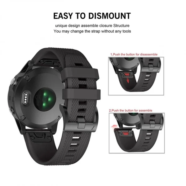Tech-Protect Smooth Strap for Garmin Fenix 3 / 5X / 3HR / 5X Plus / 6X / 6X Pro / 7X - Blackeng