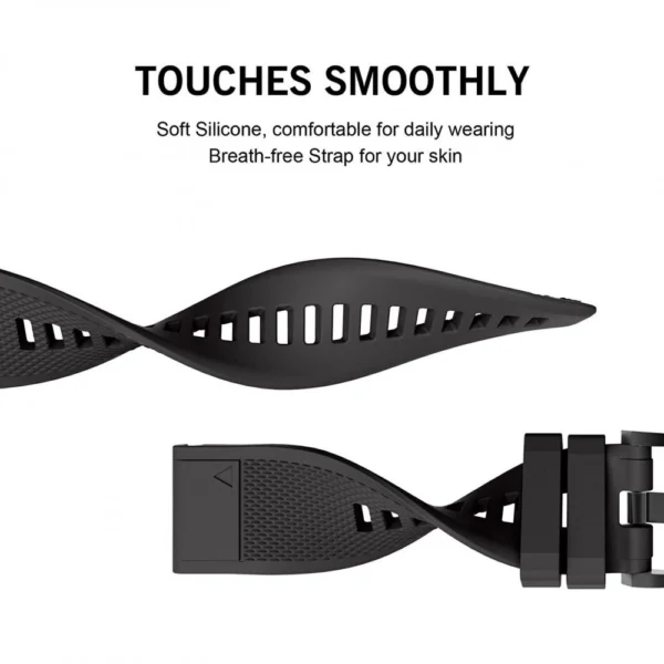 Tech-Protect Smooth Strap for Garmin Fenix 3 / 5X / 3HR / 5X Plus / 6X / 6X Pro / 7X - Blackeng
