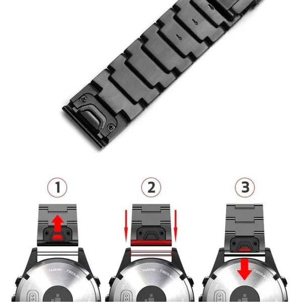 Tech-Protect SteelBand Bracelet for Garmin Fenix 3 / 5X / 3HR / 5X Plus / 6X / 6X Pro / 7X - Blackeng