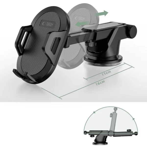 Tech-Protect V1 Car Phone Holder for Windshield/Cockpit - Blackeng