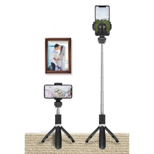 Tech-Protect L01S Bluetooth Selfie Stick with Tripod up to 70cm - Blackeng