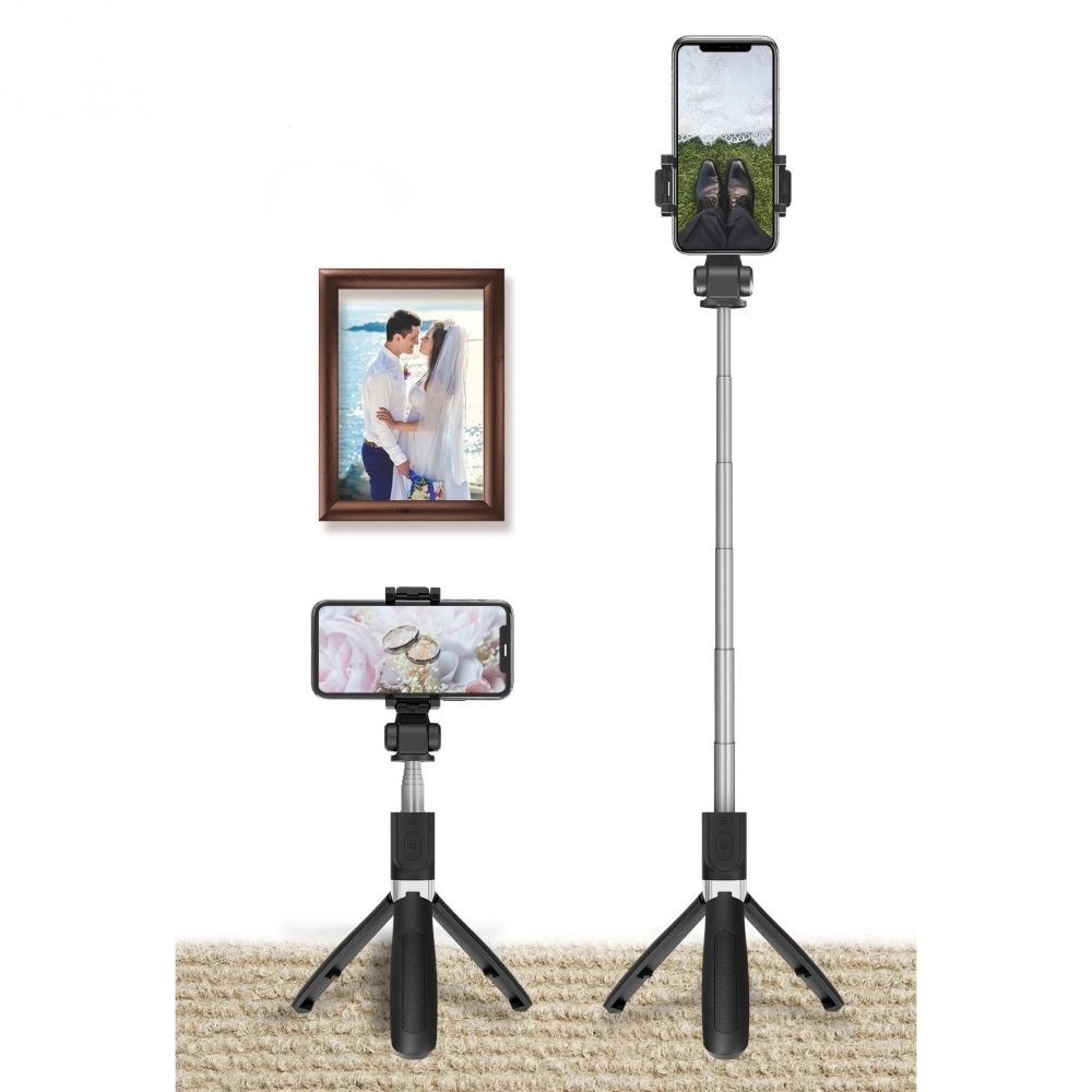 Tech-Protect L01S Bluetooth Selfie Stick with Tripod up to 70cm - Blackeng
