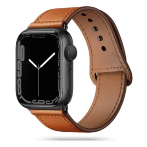 Tech-Protect LeatherFit Strap for Apple Watch 4 / 5 / 6 / 7 / 8 / 9 / SE / Ultra 1 / 2 (42/44/45/49 mm) - Browneng