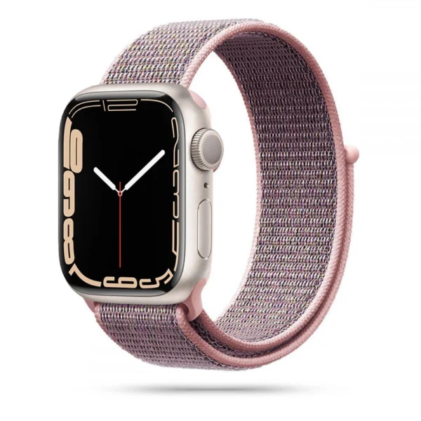 Tech-Protect Nylon Strap for Apple Watch 4 / 5 / 6 / 7 / 8 / 9 / SE (38/40/41 mm) - Pinkeng