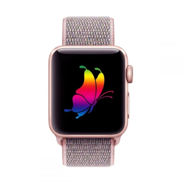 Tech-Protect Nylon Strap for Apple Watch 4 / 5 / 6 / 7 / 8 / 9 / SE (38/40/41 mm) - Pinkeng