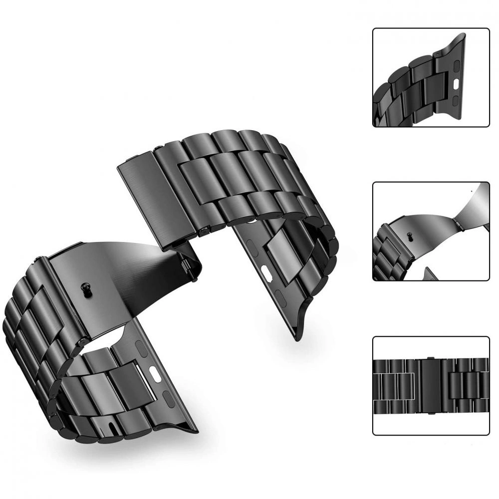 Tech-Protect Stainless Bracelet for Apple Watch 4 / 5 / 6 / 7 / 8 / 9 / SE / Ultra 1 / 2 (42/44/45/49 mm) - Blackeng