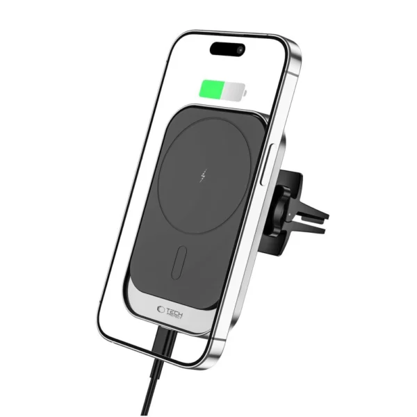 Tech-Protect CW19 MagSafe magnetic car holder with 15W inductive charger for air vent - blackeng