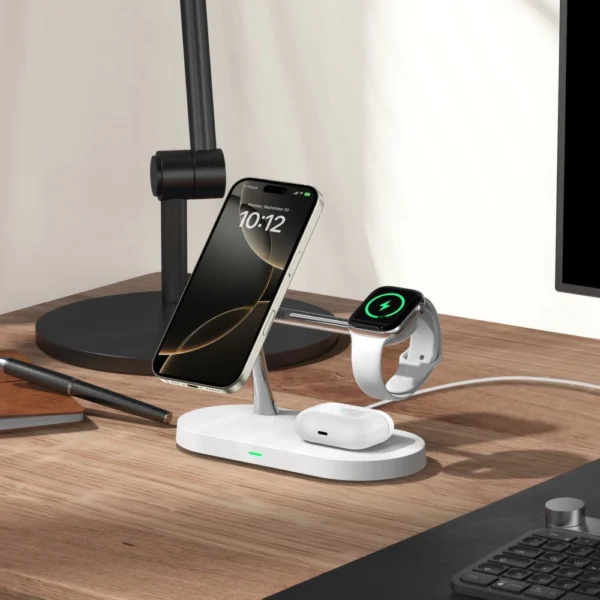 Tech-Protect A12 3in1 MagSafe Inductive Charger for Smartphone/Headphones/Smartwatch - Whiteeng