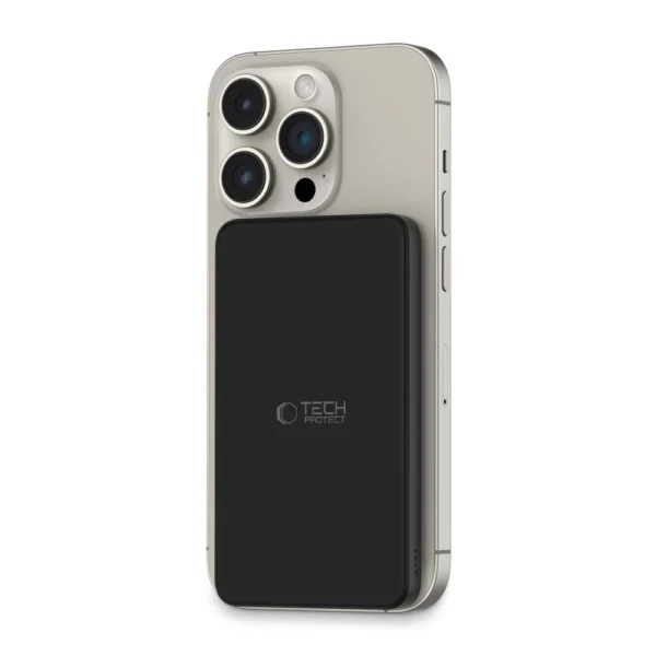 Tech-Protect LifeMag PB9 Powerbank with MagSafe 5000mAh 15W USB-C / Lightning ports - black + USB-C cableeng
