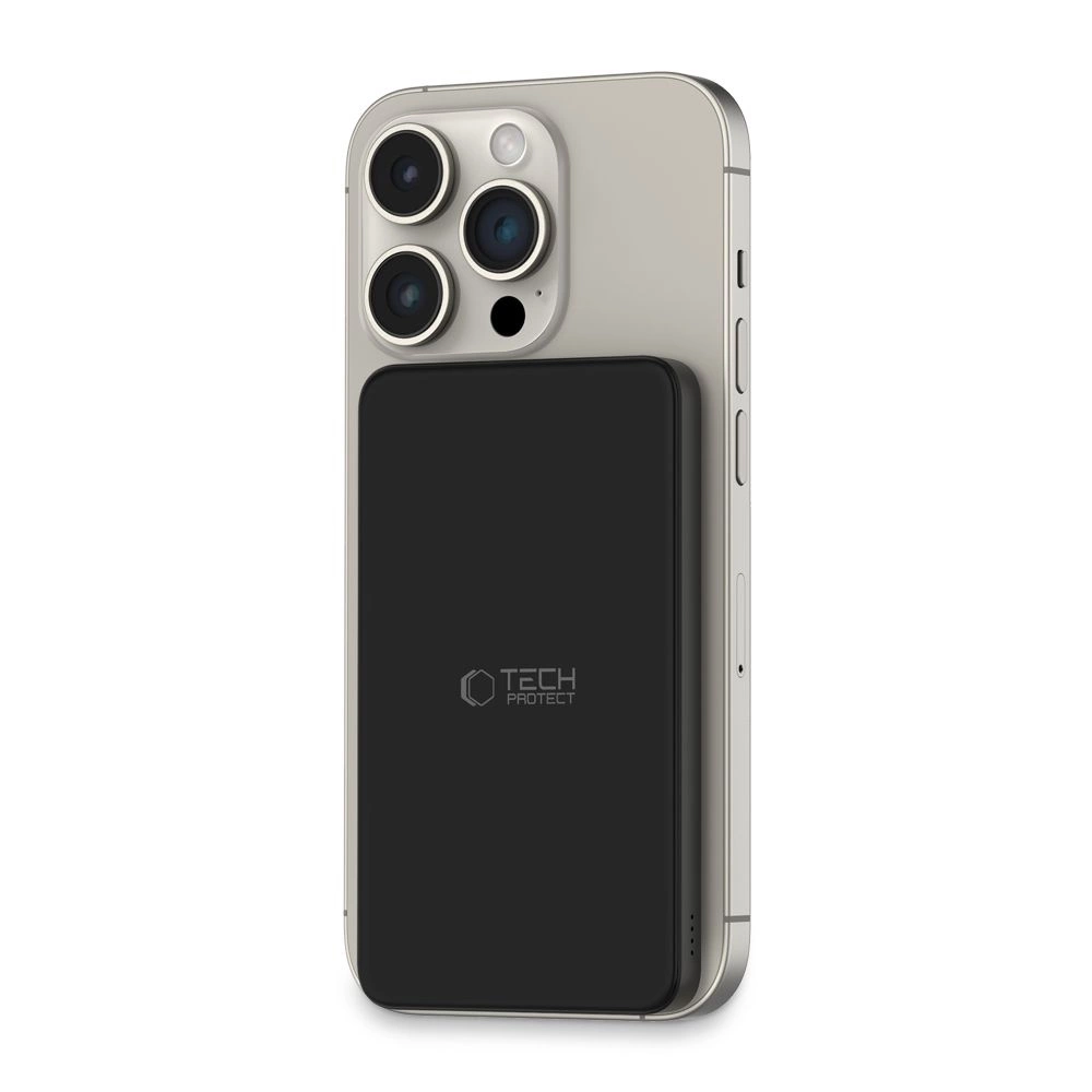 Tech-Protect LifeMag PB9 Powerbank with MagSafe 5000mAh 15W USB-C / Lightning ports - black + USB-C cableeng