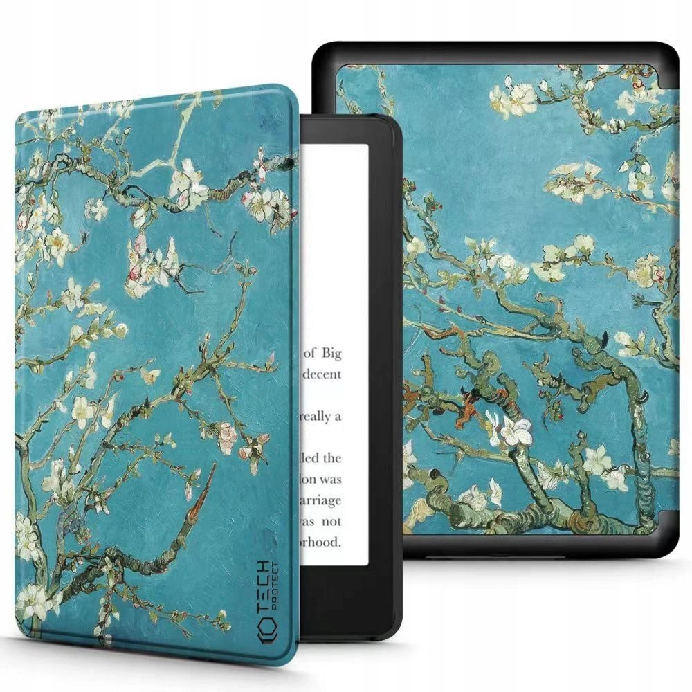 Tech-Protect SmartCase for Kindle Paperwhite V / 5 / Signature Edition - Blue with Sakura Flowerseng