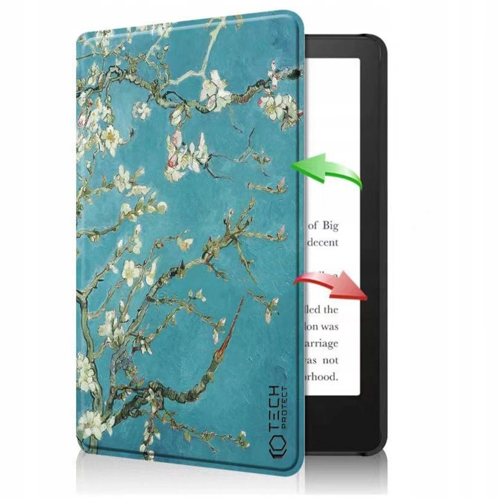 Tech-Protect SmartCase for Kindle Paperwhite V / 5 / Signature Edition - Blue with Sakura Flowerseng